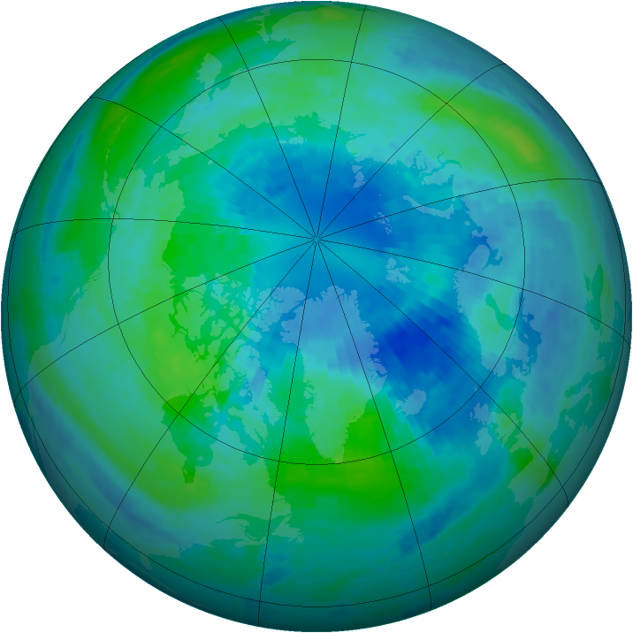 Arctic ozone map for 23 September 1993